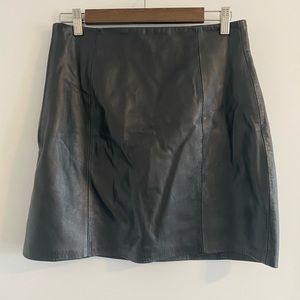 Zara genuine leather skirt